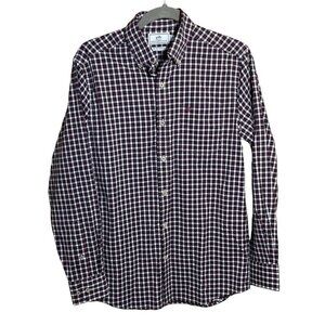 Southern Tide Men's Intercoastal Button Down Shirt Plaid Red Navy Size S Small